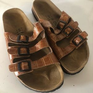 Betula croc print 3 strap sandal